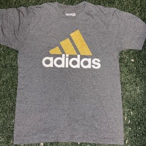 Grey t shirt white adidas logo